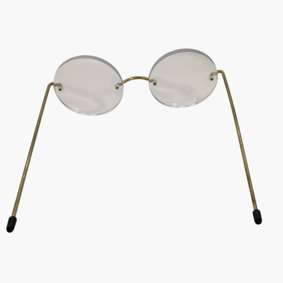 Doll Making eyeglasses Brass Round Frame Clear Lens Spectacles Bear Granny Craft - Picture 2 of 4